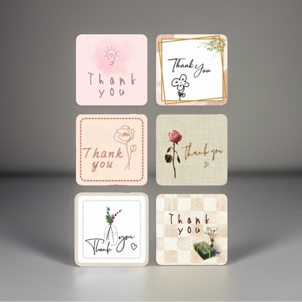 Thank You Design Stickers 100ct~(Boutique) ~NEW~ 1.18” square - Picture 4 of 4